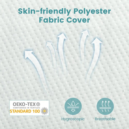 Set of 2 Gel Memory Foam Pillow 3D Cutting Air Flow Cooling Pillows with Pillowcase - White - Bedding