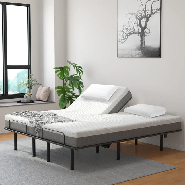 Set of 2 Gel Memory Foam Pillow 3D Cutting Air Flow Cooling Pillows with Pillowcase - White - Bedding