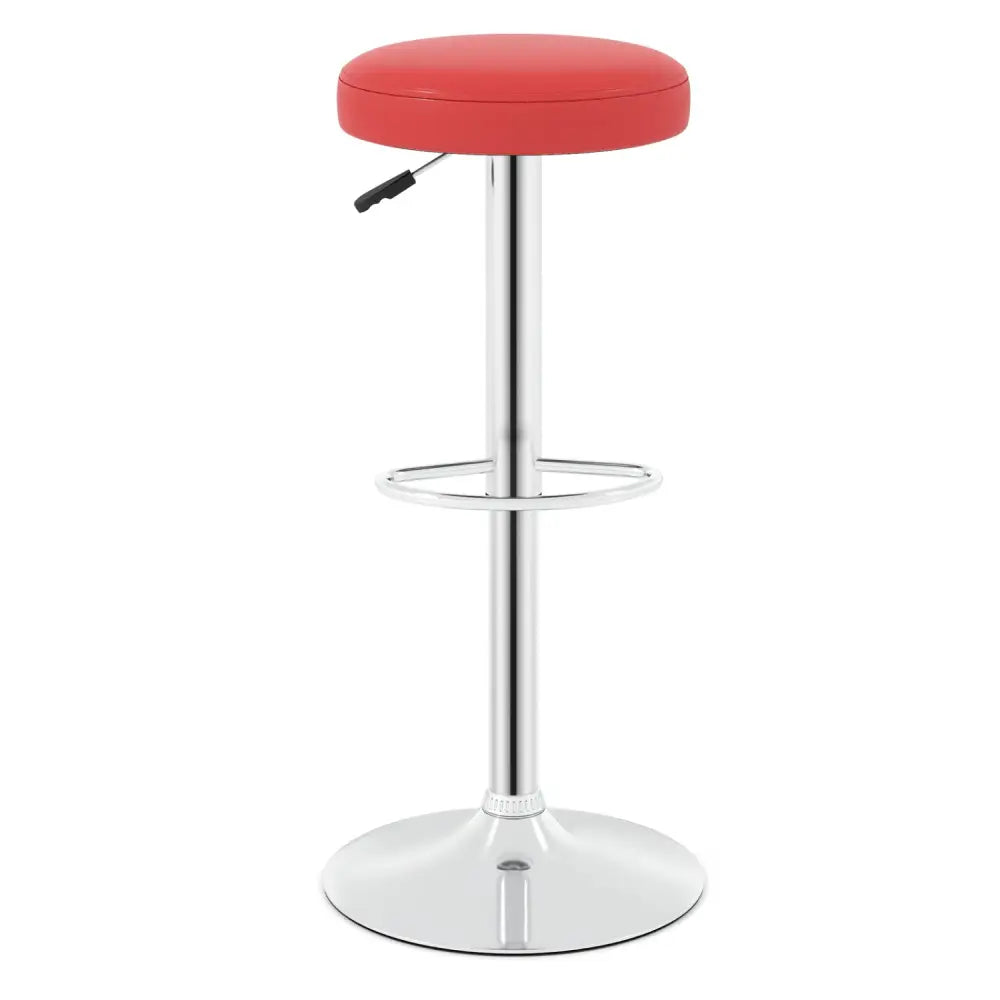 Set of 2 Height-adjustable Swivel Bar Stool with 360° Swivel bar stool-Red - Red - Bar Stools