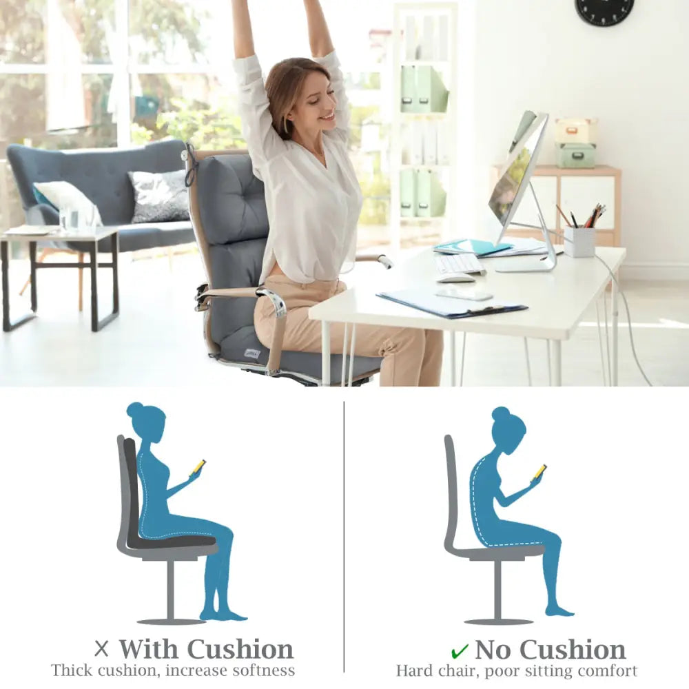 Set of 2 High Back Chair Cushion with Adjustable Height-Gray - Gray - Outdoor Furniture Accessories