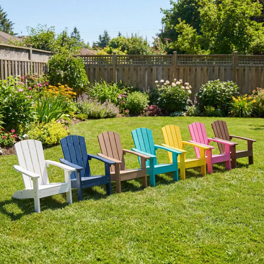 Set of 2 Kid’s Adirondack Chair with with High Backrest and Armrests-Pink - Pink - Kids Chairs & Seating