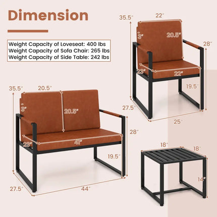 Set of 2 Metal End Tables with Slatted Tabletop-Black - Black - End & Side Tables
