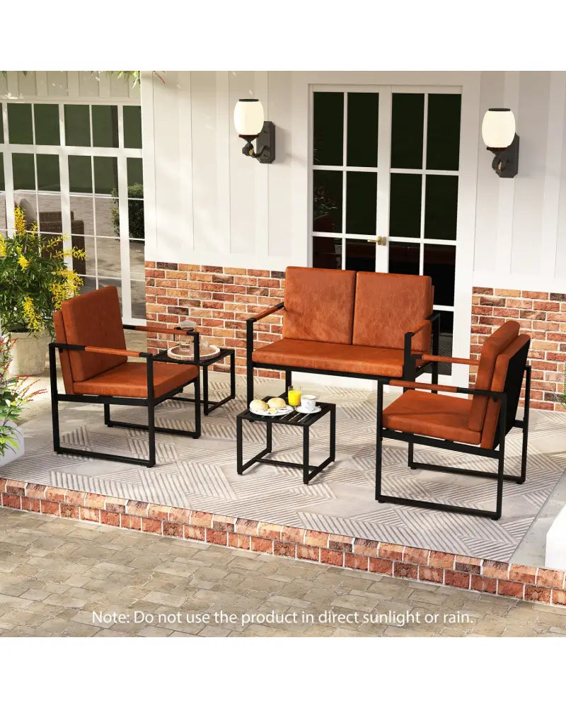 Set of 2 Metal End Tables with Slatted Tabletop-Black - Black - End & Side Tables