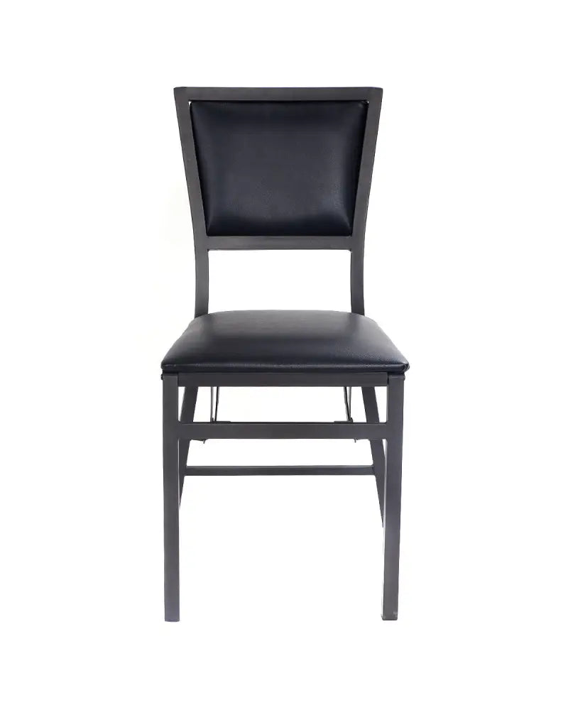 Set of 2 Metal Folding Dining Chair with Space Saving Design - Black - Dining Chairs