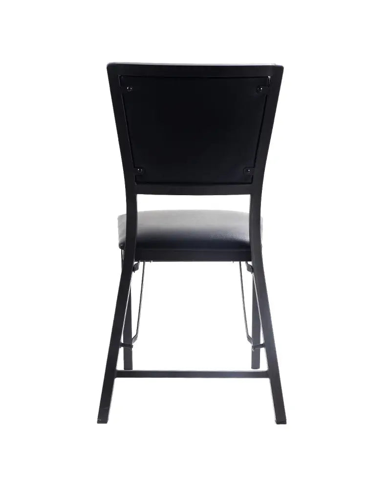 Set of 2 Metal Folding Dining Chair with Space Saving Design - Black - Dining Chairs