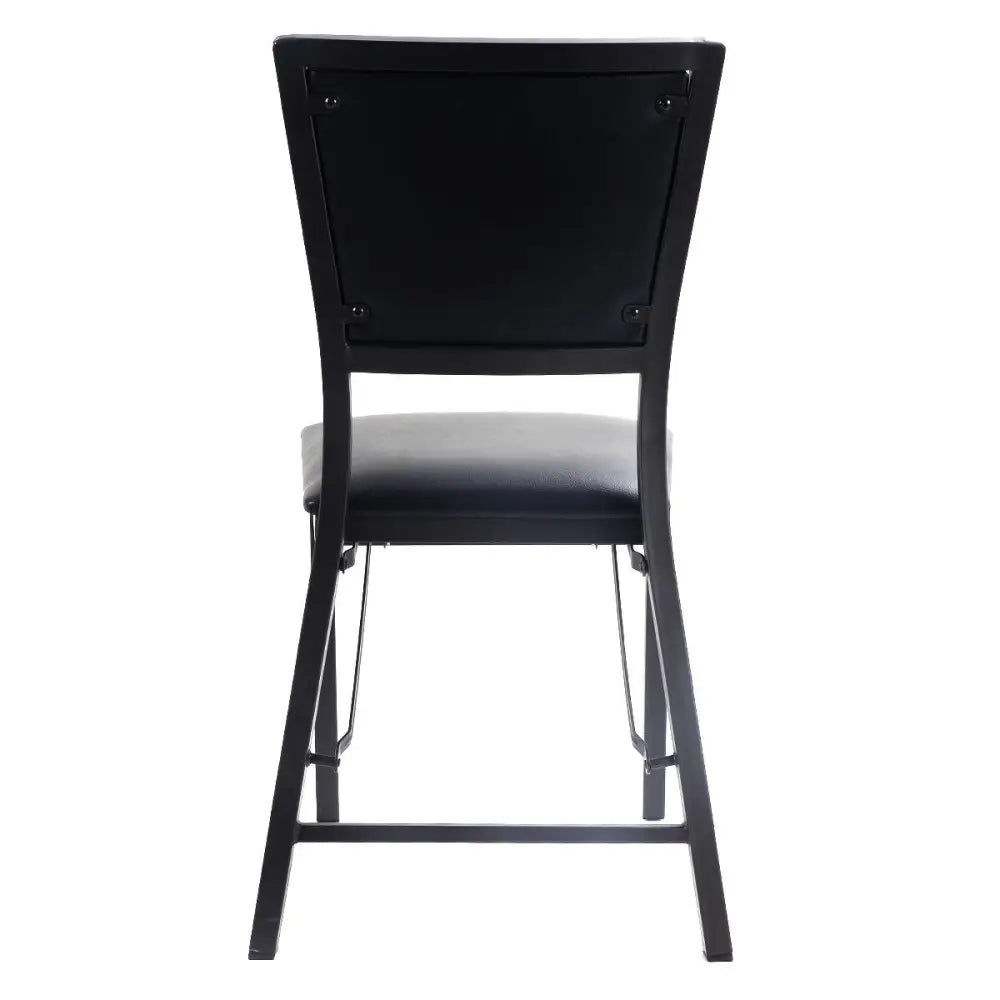 Set of 2 Metal Folding Dining Chair with Space Saving Design - Black - Dining Chairs