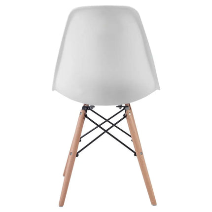 Set of 2 Mid-Century Modern DSW Dining Side Chair-Beige - White - Dining Chairs