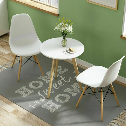 Set of 2 Mid-Century Modern DSW Dining Side Chair-Beige - White - Dining Chairs