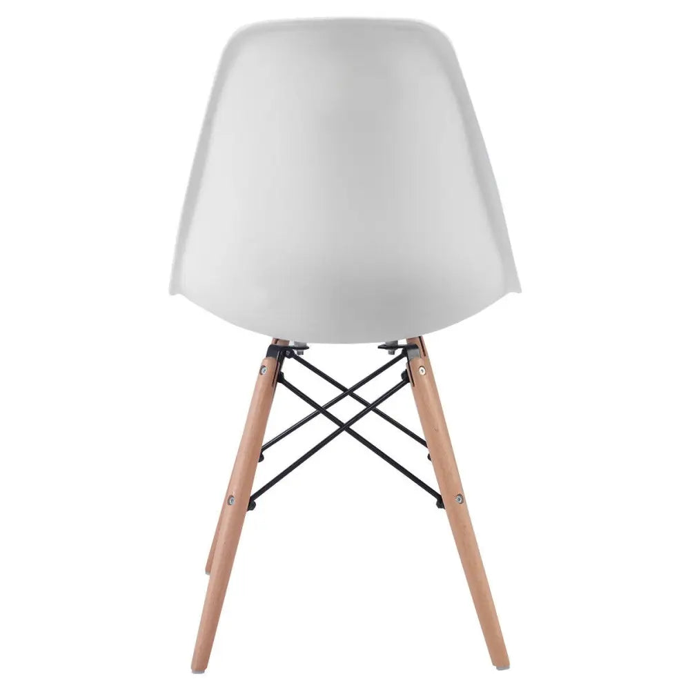 Set of 2 Mid-Century Modern DSW Dining Side Chair-Beige - White - Dining Chairs
