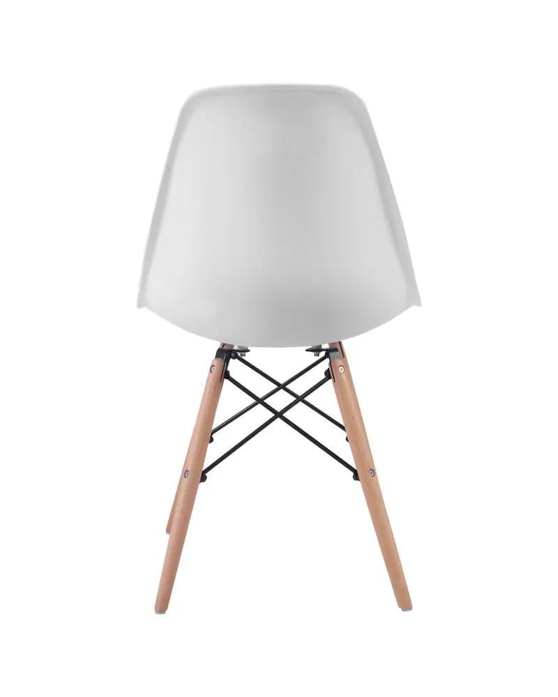 Set of 2 Mid-Century Modern DSW Dining Side Chair-Beige - White - Dining Chairs
