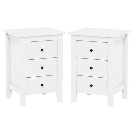 Set of 2 Nightstand End Beside Table Drawers-White Costway