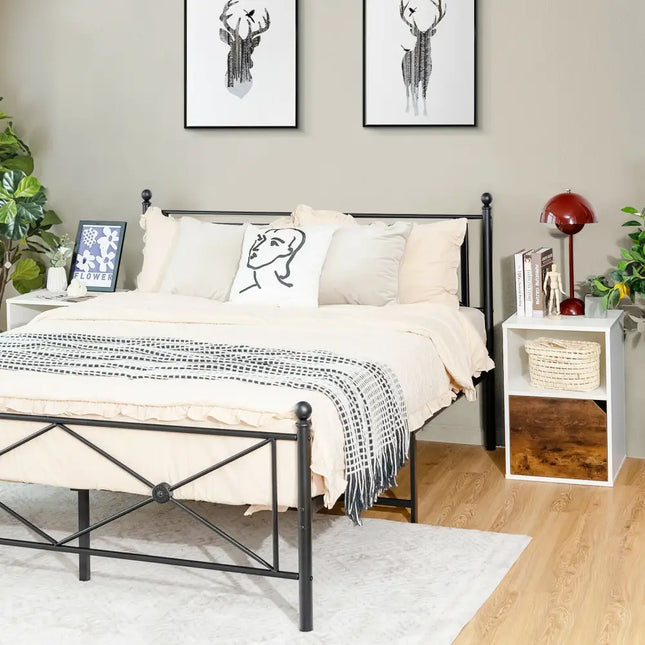 Set of 2 Nightstands Side End Table for Living Room-White - White - Nightstands