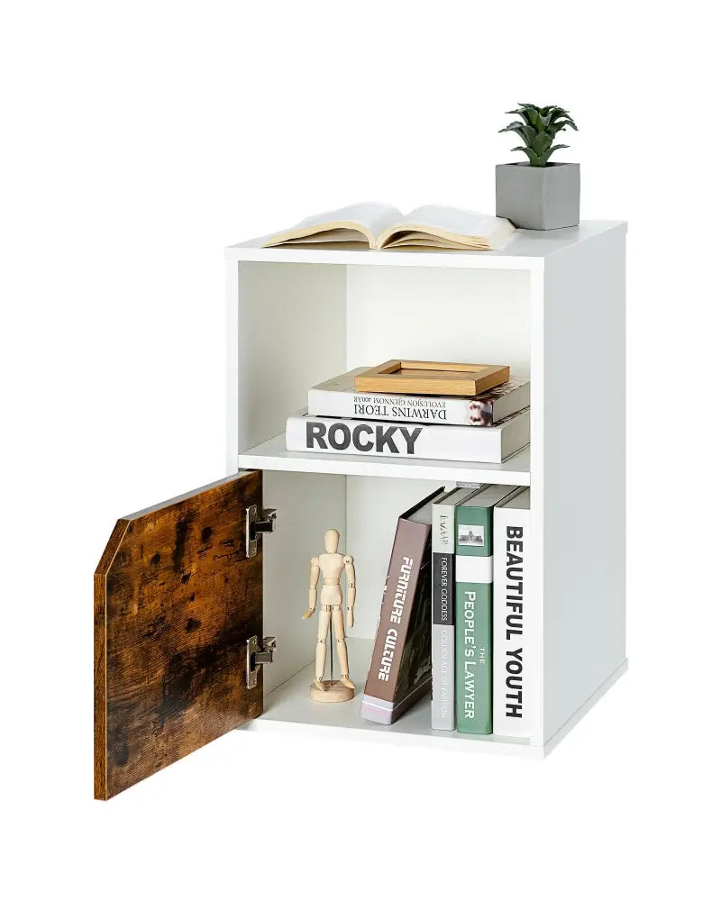 Set of 2 Nightstands Side End Table for Living Room-White - White - Nightstands