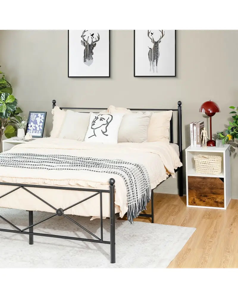 Set of 2 Nightstands Side End Table for Living Room-White - White - Nightstands