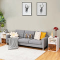 Set of 2 Nightstands Side End Table for Living Room-White - White - Nightstands