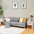 Set of 2 Nightstands Side End Table for Living Room-White - White - Nightstands