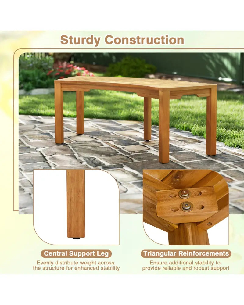 Set of 2 Outdoor Bench Acacia Wood Curved Garden Bench 2-Person - Natural - Outdoor Benches