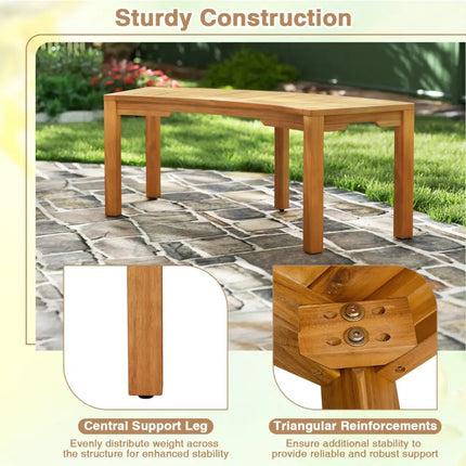 Set of 2 Outdoor Bench Acacia Wood Curved Garden Bench 2-Person - Natural - Outdoor Benches