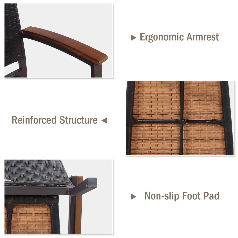 Set of 2 Outdoor Patio Wicker Dining Chairs - Patio Dining Chairs