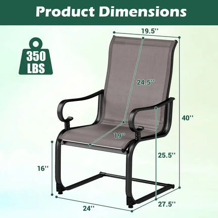 Set of 2 Patio Chairs with Quick-drying and Breathable Fabric for Backyard-Gray - Gray - Patio Dining Chairs