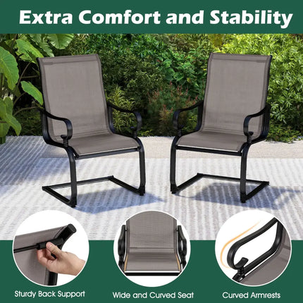 Set of 2 Patio Chairs with Quick-drying and Breathable Fabric for Backyard-Gray - Gray - Patio Dining Chairs