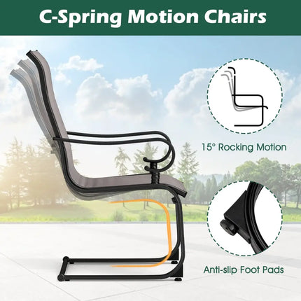 Set of 2 Patio Chairs with Quick-drying and Breathable Fabric for Backyard-Gray - Gray - Patio Dining Chairs