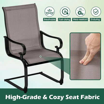 Set of 2 Patio Chairs with Quick-drying and Breathable Fabric for Backyard-Gray - Gray - Patio Dining Chairs