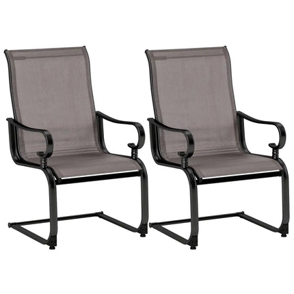 Set of 2 Patio Chairs with Quick-drying and Breathable Fabric for Backyard-Gray - Gray - Patio Dining Chairs