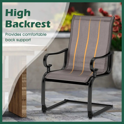 Set of 2 Patio Chairs with Quick-drying and Breathable Fabric for Backyard-Gray - Gray - Patio Dining Chairs