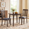 Set of 2 Rubber Wood Dining Room Chairs with Comfortable Backrest-Brown - Brown - Dining Chairs