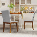 Set of 2 Upholstered Dining Chairs with Padded Seat for Living Room-Walnut - Walnut - Dining Chairs