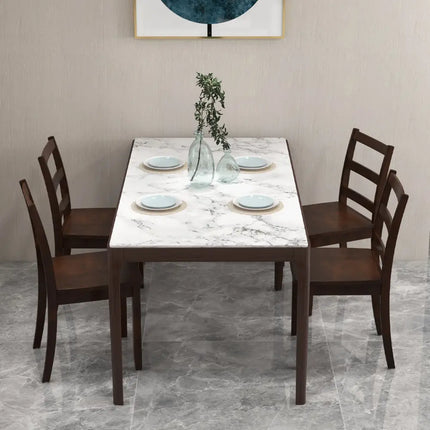 Set of 2 Wood Dining Chairs with Solid Rubber Wood Legs-Brown - Brown - Dining Chairs