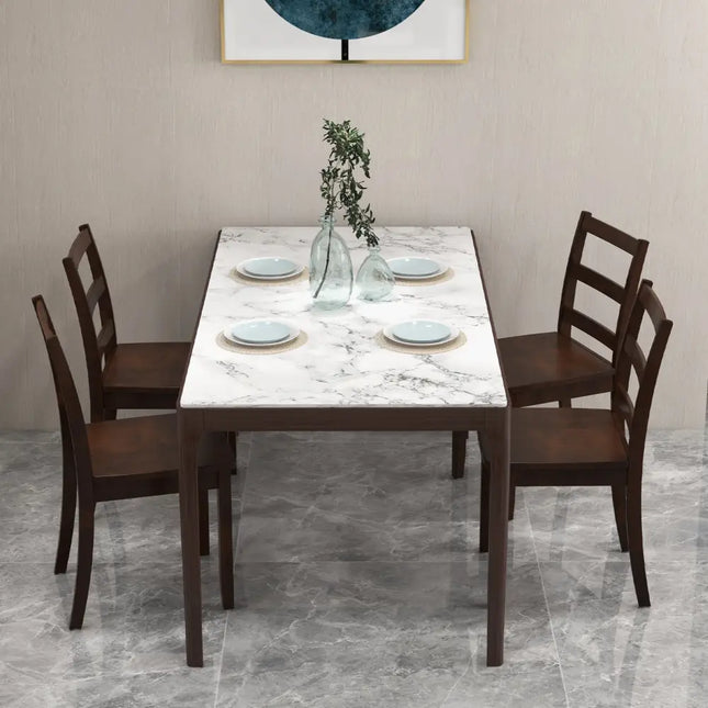 Set of 2 Wood Dining Chairs with Solid Rubber Wood Legs-Brown - Brown - Dining Chairs
