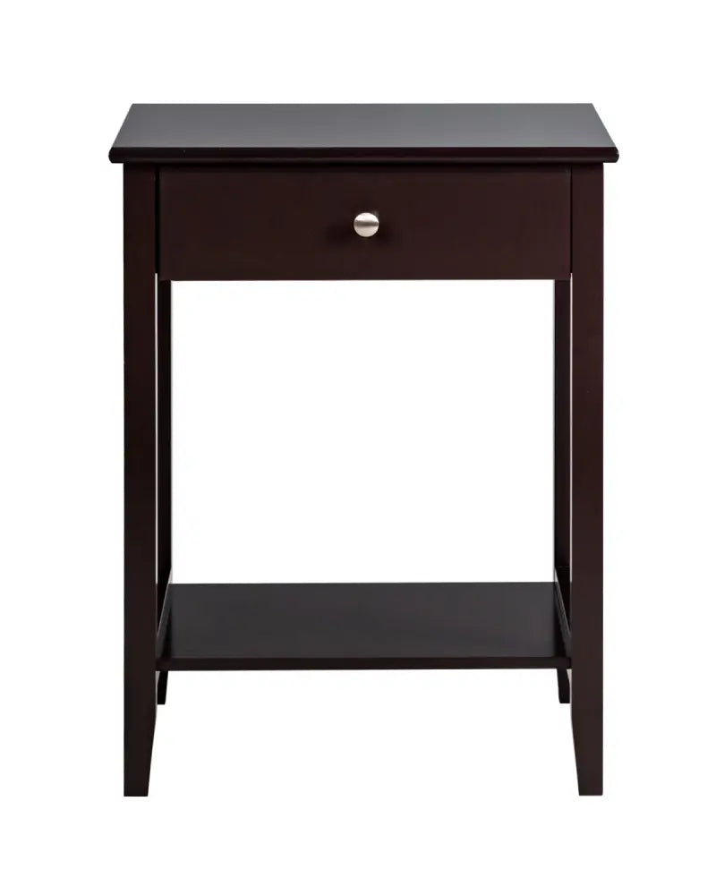 Set of 2 Wooden Bedside Sofa Table-Brown - Brown - End & Side Tables
