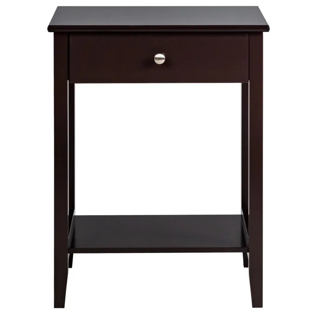 Set of 2 Wooden Bedside Sofa Table-Brown - Brown - End & Side Tables