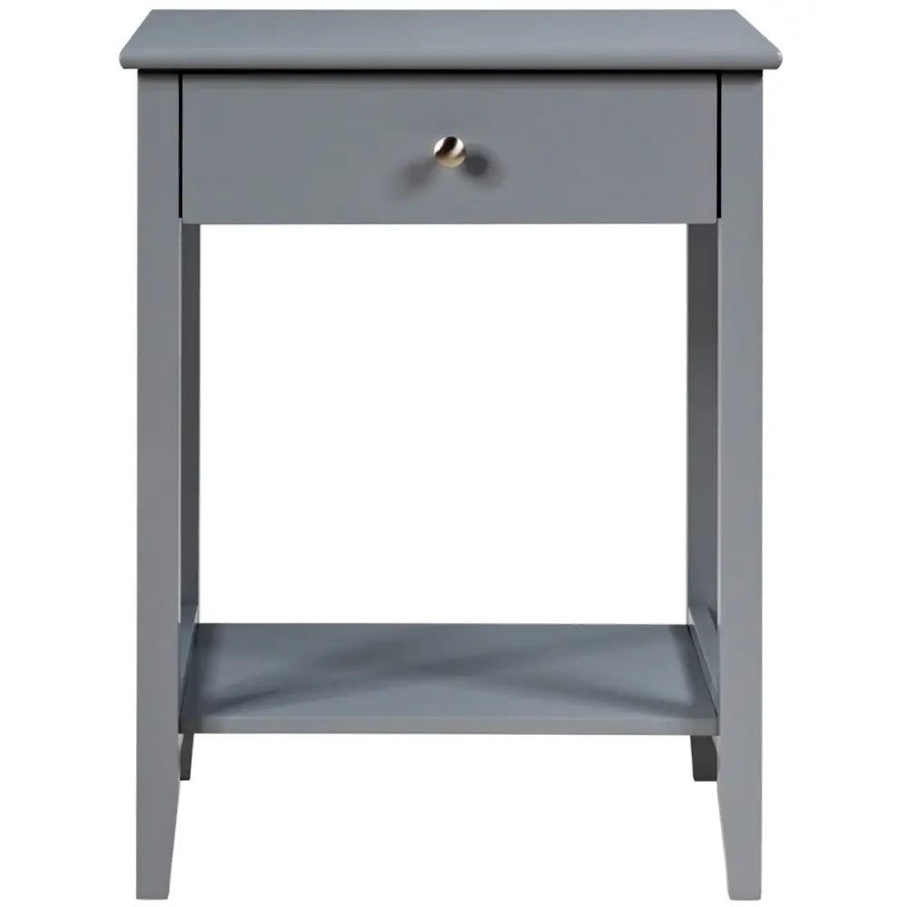 Set of 2 Wooden Bedside Sofa Table-Gray - Gray - End & Side Tables