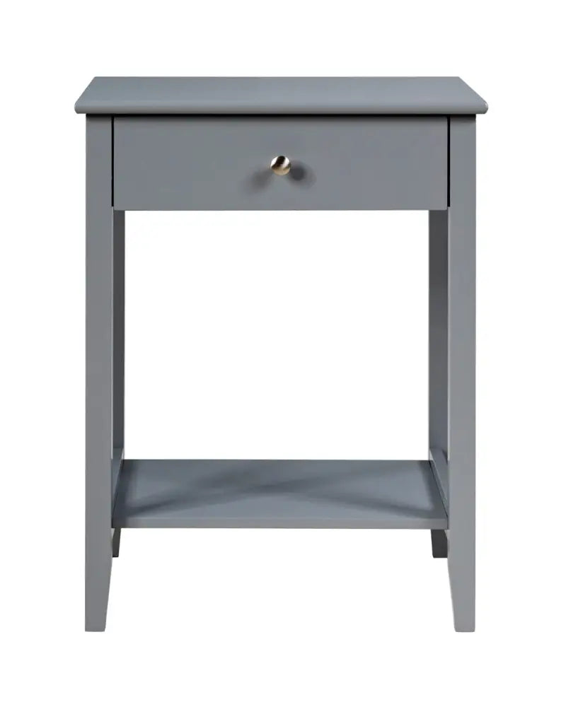 Set of 2 Wooden Bedside Sofa Table-Gray - Gray - End & Side Tables