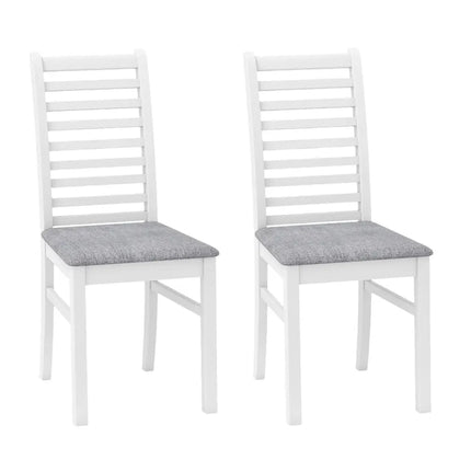 Set of 2 Wooden Dining Chair with Rubber Wood Legs for Living Room-White - White - Dining Chairs
