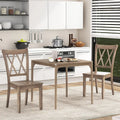 Set of 2 Wooden Dining Chairs Mid Century Farmhouse Retro Kitchen Chairs-Brown - Brown - Dining Chairs