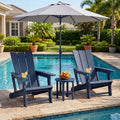 Set of 2ï»¿ Outdoor Adirondack Chairs with Cup Holder-Blue - Blue - Adirondack Chairs