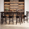 Set of 4 Bar Stools Swivel Bar Chairs with Hollowed Backrest and Footrest-26 inches - Bar Stools