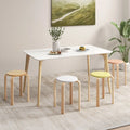 Set of 4 Bentwood Stackable Stools Dining Stools with Round Tops-Multicolor - Multicolor - Bar Stools