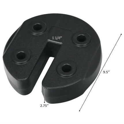 Set of 4 Canopy Weights 20lbs Weight Plate Kit with No-Pinch Design - Black - Outdoor Umbrella Bases