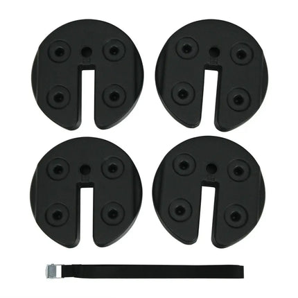 Set of 4 Canopy Weights 20lbs Weight Plate Kit with No-Pinch Design - Black - Outdoor Umbrella Bases