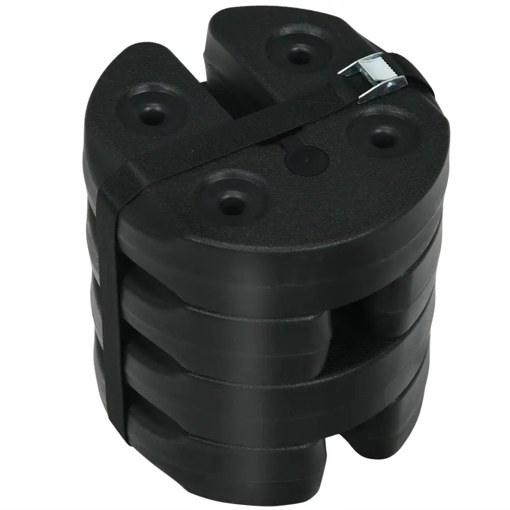 Set of 4 Canopy Weights 20lbs Weight Plate Kit with No-Pinch Design - Black - Outdoor Umbrella Bases