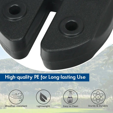 Set of 4 Canopy Weights 20lbs Weight Plate Kit with No-Pinch Design - Black - Outdoor Umbrella Bases