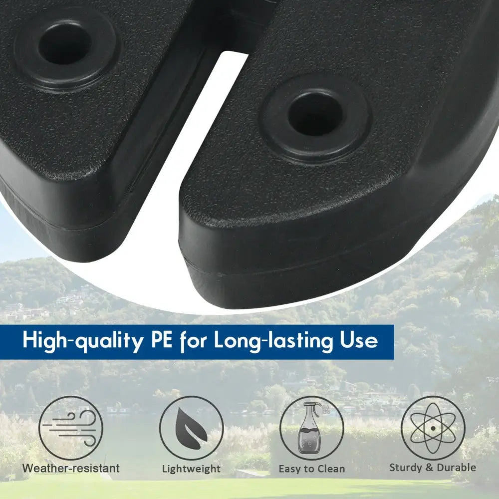 Set of 4 Canopy Weights 20lbs Weight Plate Kit with No-Pinch Design - Black - Outdoor Umbrella Bases