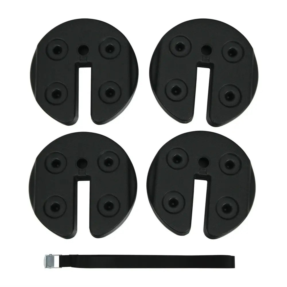 Set of 4 Canopy Weights 20lbs Weight Plate Kit with No-Pinch Design - Black - Outdoor Umbrella Bases