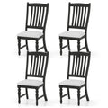 Set of 4 Dining Chairs Kitchen Side Chair with Solid Wood Legs-Black - Black - Dining Chairs