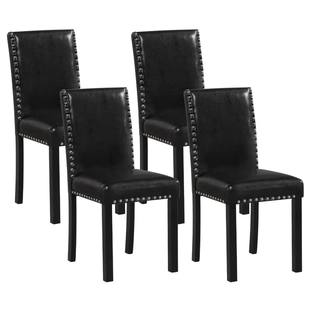Set of 4 Dining Chairs with Solid Rubber and Wood Legs - Dining Chairs